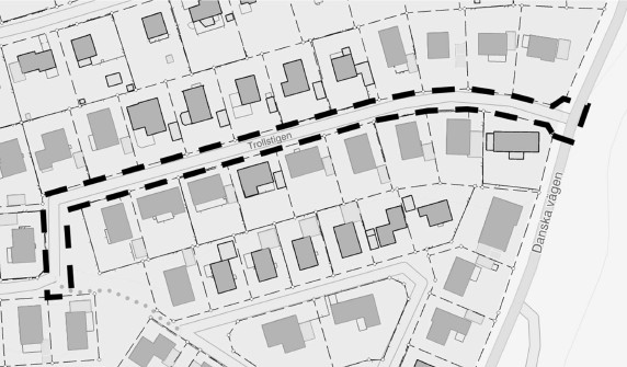 En kartbild över Trollstigen i Gislaved