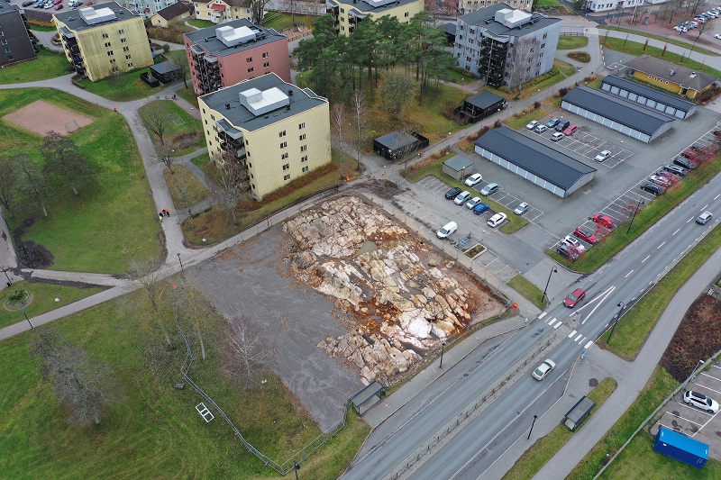 Dalenområdet med berget i fokus från ovan