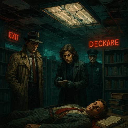 2 personer som tittar på en död person som ligger på en bår