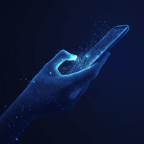 en ai-hand som håller i en mobil