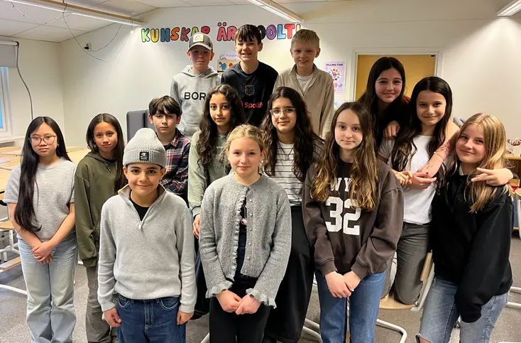 Foto på hela klassen.