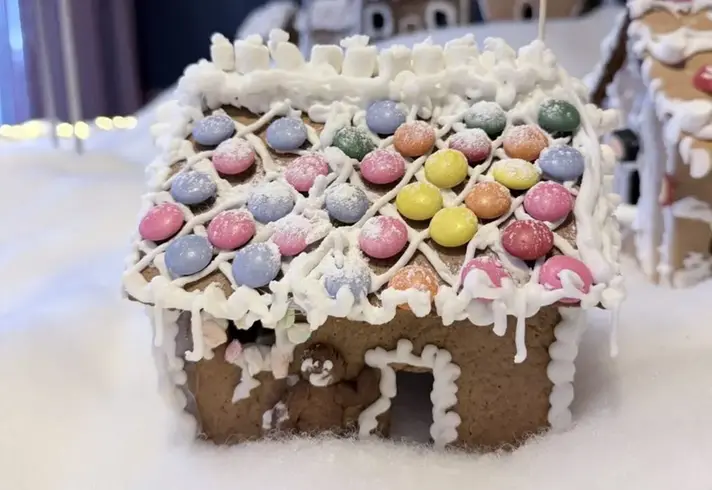 Foto på pepparkakshus.