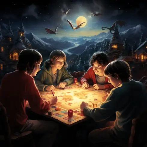 barn som spelar brädspel