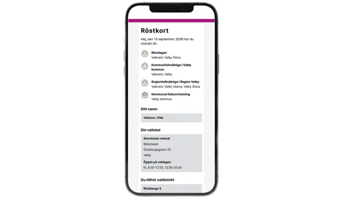 Digitalt röstkort i mobilen