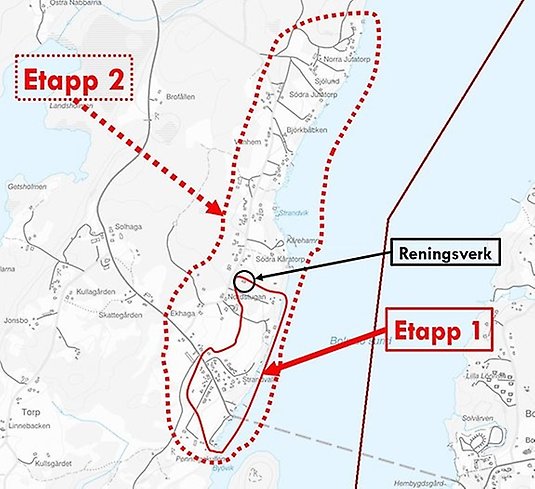 Etapp i och 2 kartöversikt Sunnaryd